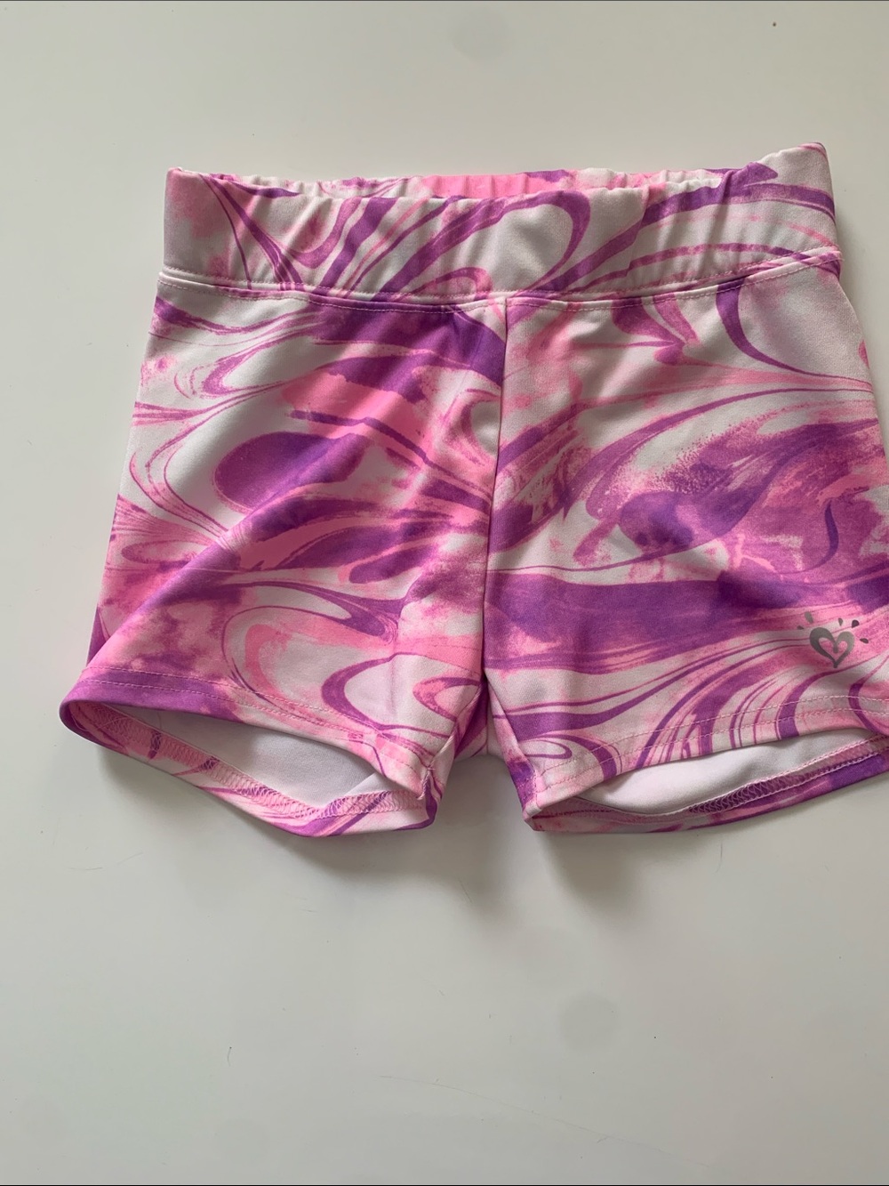Justice Pink & Purple Marble Bike Shorts Size 8